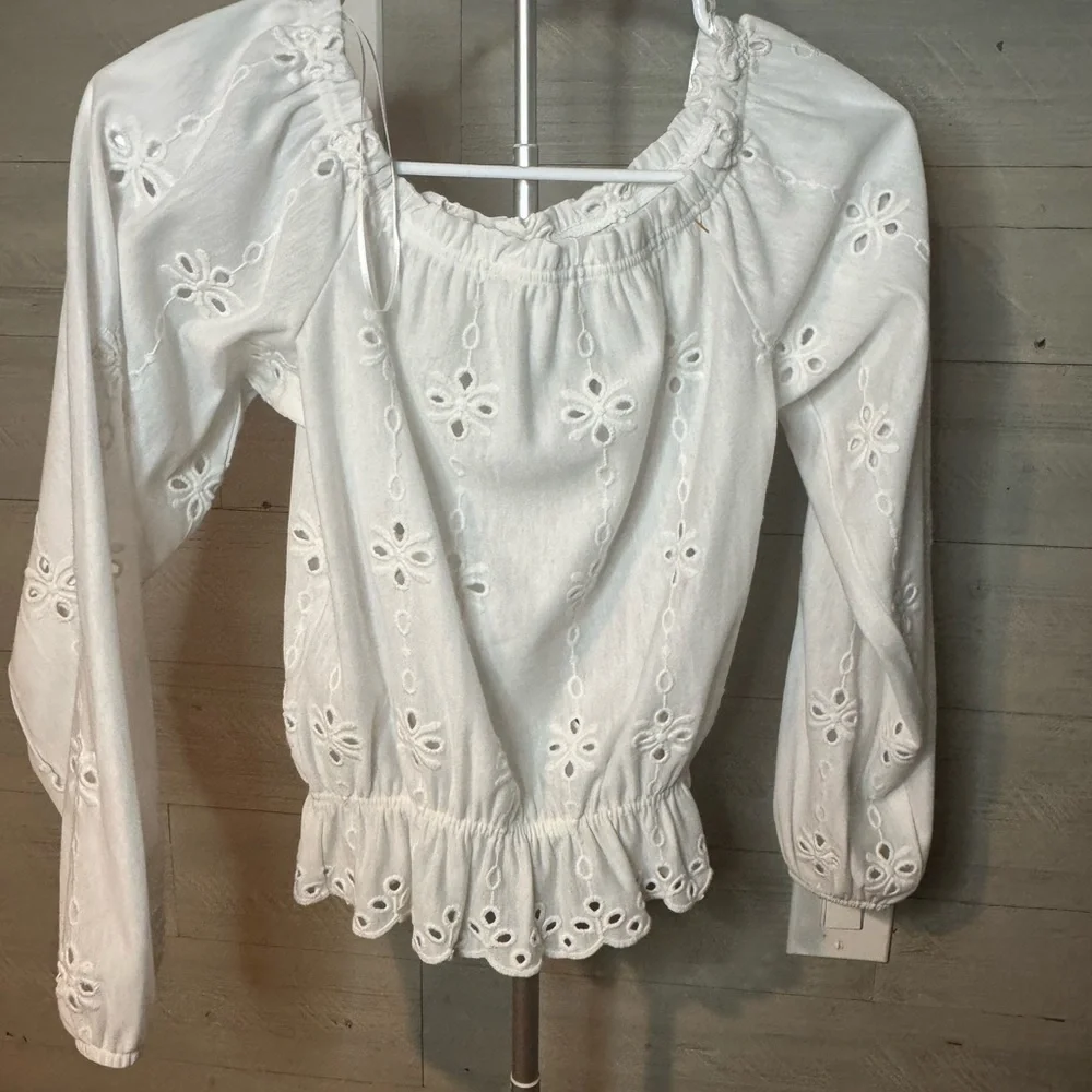 White Eyelet Women's Top